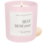 Best Mom Ever Soy Candle - Pink Matte Jar - 15 oz (Wildflowers and Salt)