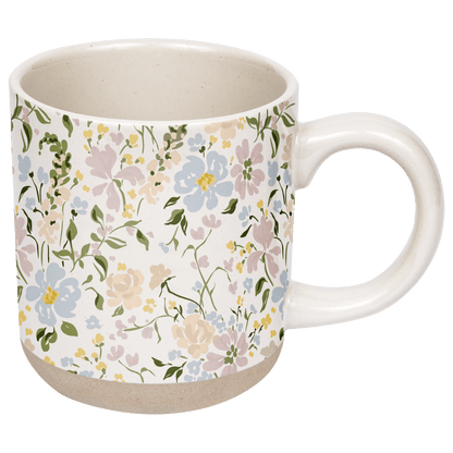 Floral 14 oz Stoneware Coffee Mug