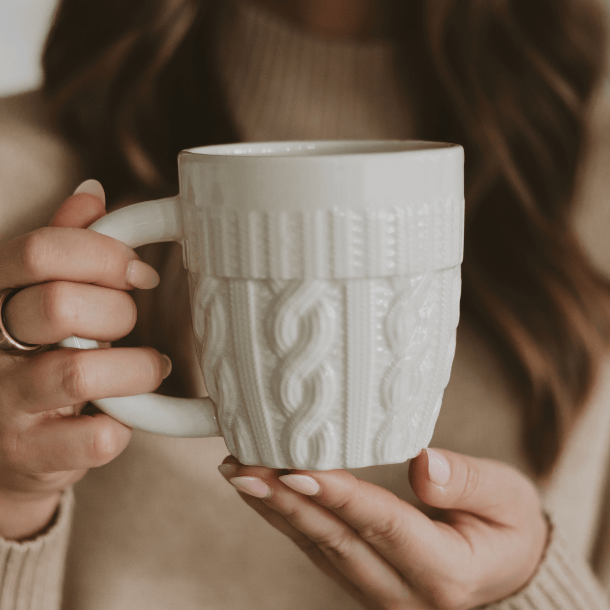Cream Sweater 18 oz Figural Coffee Mug