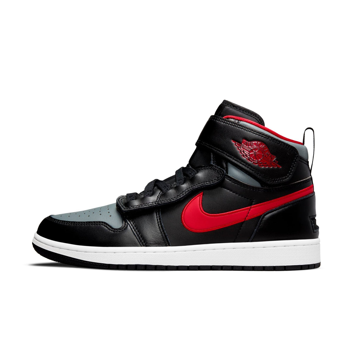 Air Jordan Men's Retro 1 High Flyease 'Black Gym Red Smoke Grey' Sneakers