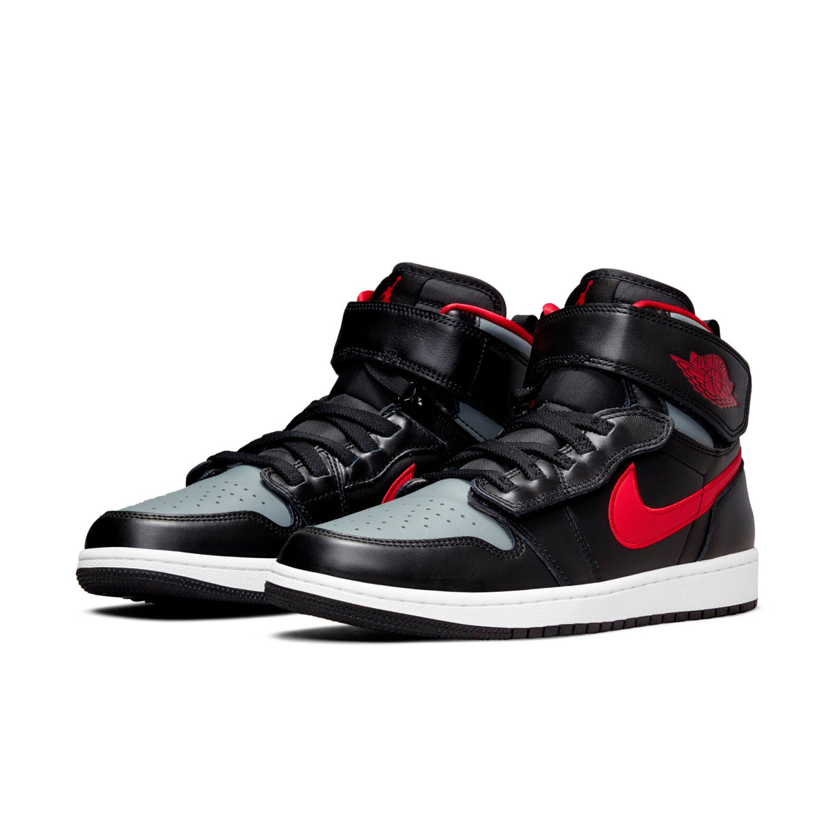 Air Jordan Men's Retro 1 High Flyease 'Black Gym Red Smoke Grey' Sneakers