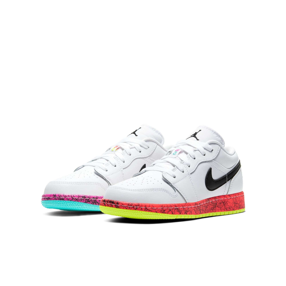 Air Jordan Grade School Retro 1 Low 'Multi-Color Midsoles White' Gs Sneakers
