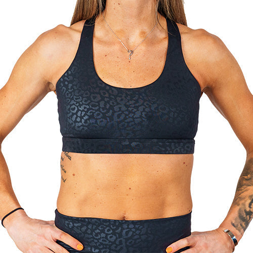 Constantly Varied Gear Butterfly Back Bra - Black Leopard