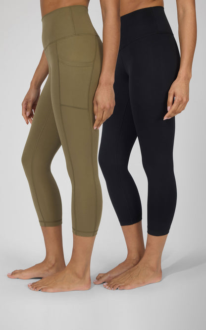 90 Degree by Reflex 2 PK Interlock Side Pocket and Everyday Capris