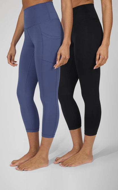 90 Degree by Reflex 2 PK Interlock Side Pocket and Everyday Capris