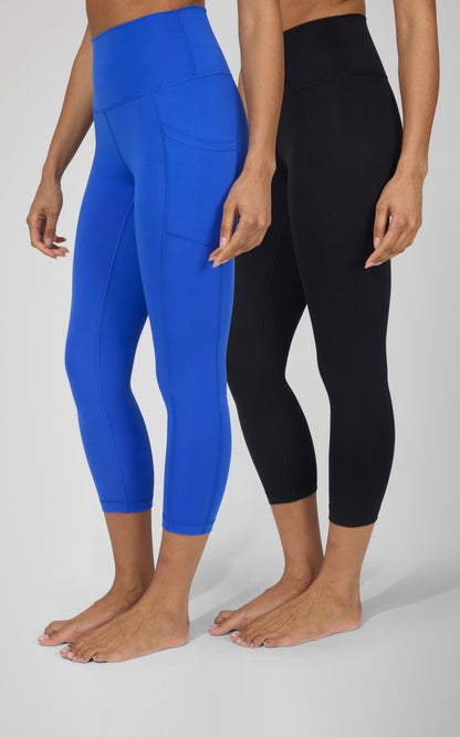 90 Degree by Reflex 2 PK Interlock Side Pocket and Everyday Capris