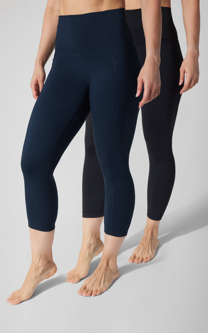 90 Degree by Reflex 2 PK Interlock Side Pocket and Everyday Capris