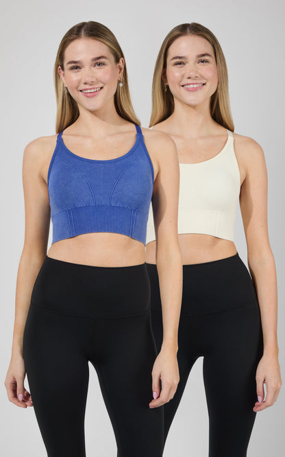90 Degree by Reflex 2 PK Stone Washed Verta Textured Bra