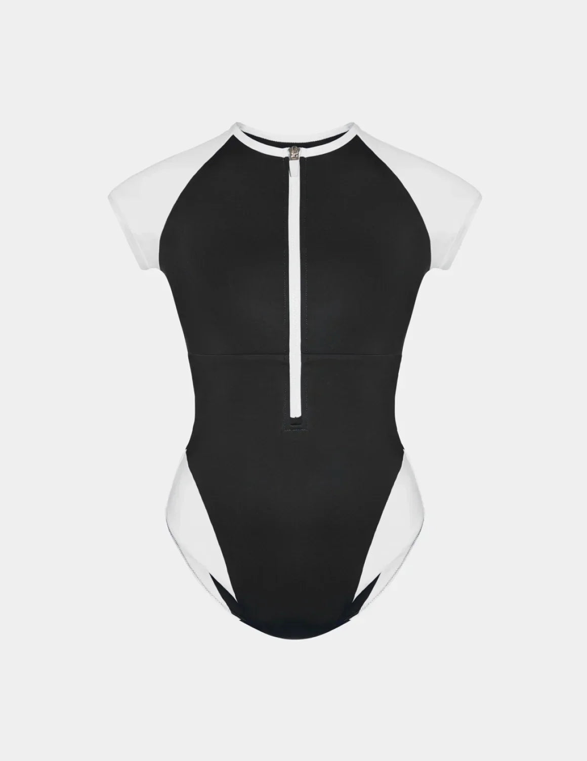 Cap-Sleeve One Piece Swimsuit - Color Block - Last Call