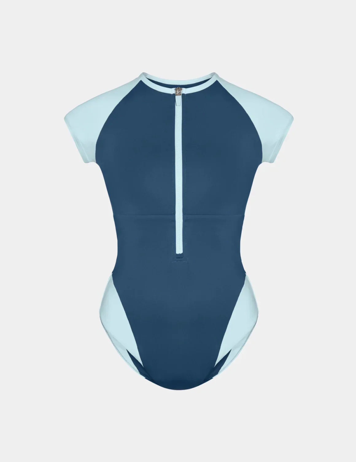 Cap-Sleeve One Piece Swimsuit - Color Block - Last Call