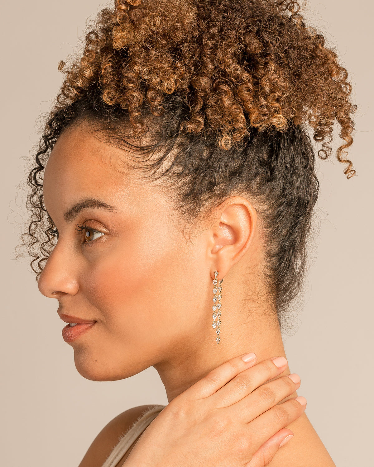 By My Side Pear Cut Chandelier Earrings