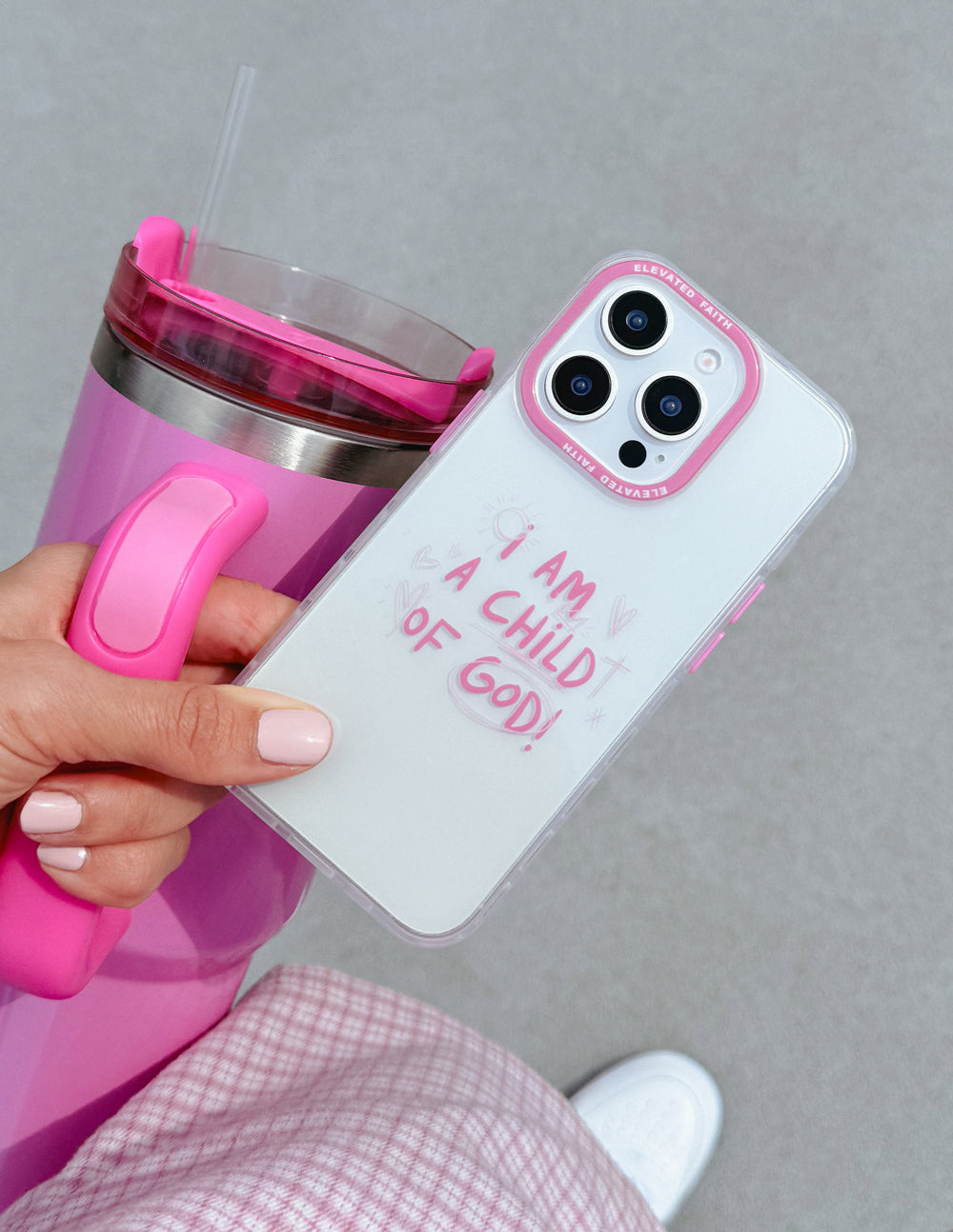 Elevated Faith Child of God Pink Phone Case