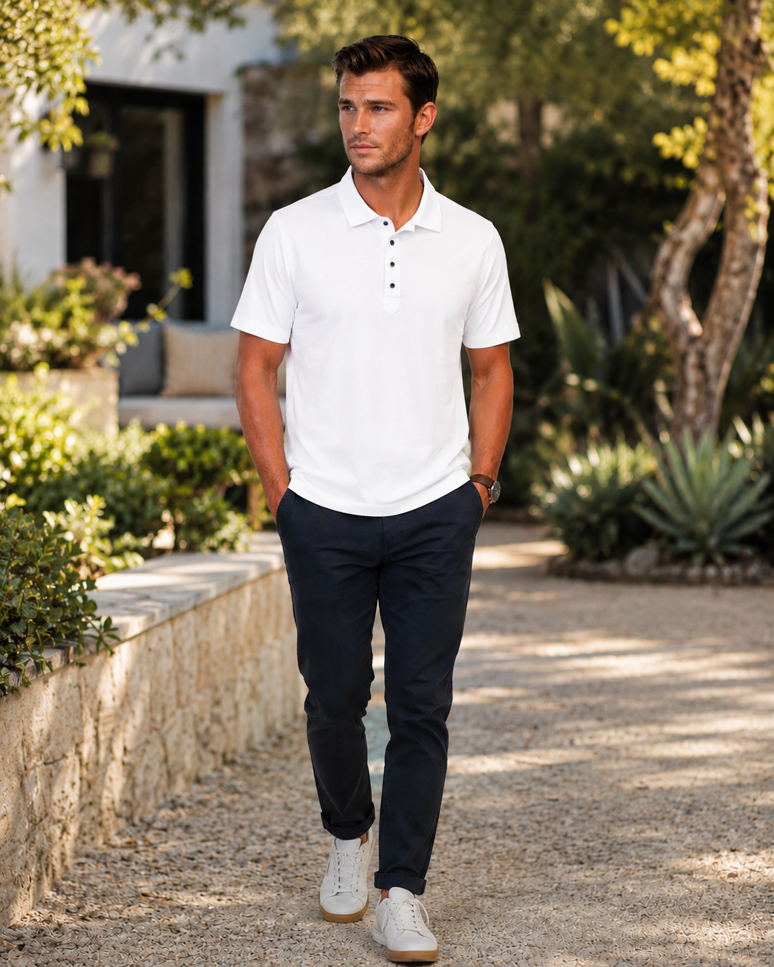 Buki Cinqo Polo - White