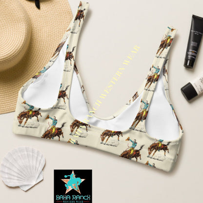 Baha Ranch Yeehaw Vintage Rodeo Cowboy Bikini Top