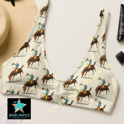 Baha Ranch Yeehaw Vintage Rodeo Cowboy Bikini Top