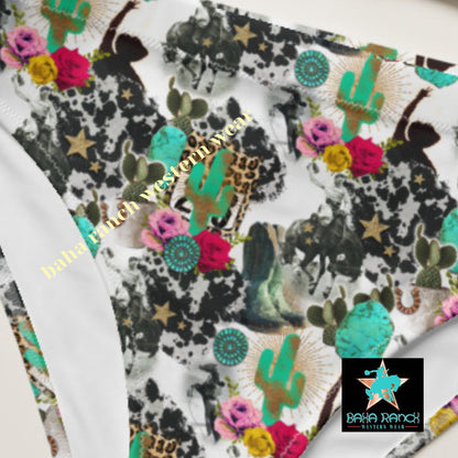 Baha Ranch Yeehaw Funky Cowgirl Collage Bikini