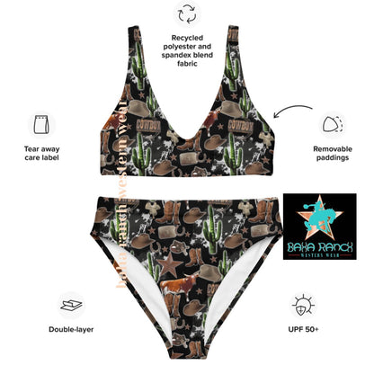 Baha Ranch Yeehaw Cowboy Collage Bikini