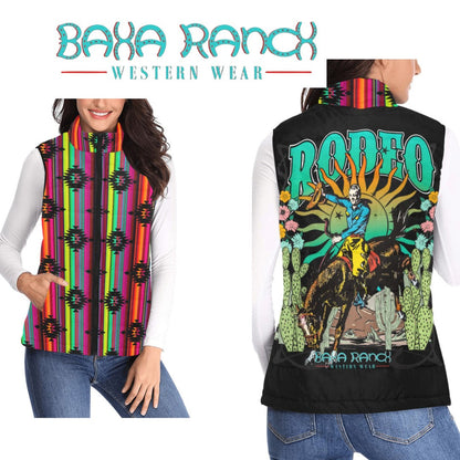 Baha Ranch Aztec Vintage Rodeo Women's Puffy Vest