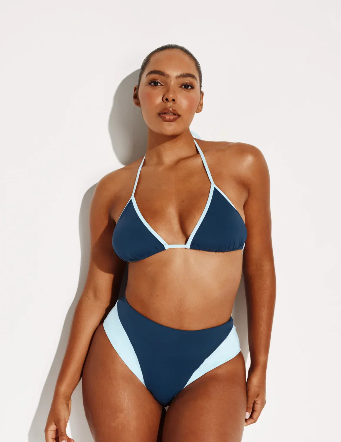 High Rise Bikini Swim Bottom - Color Block
