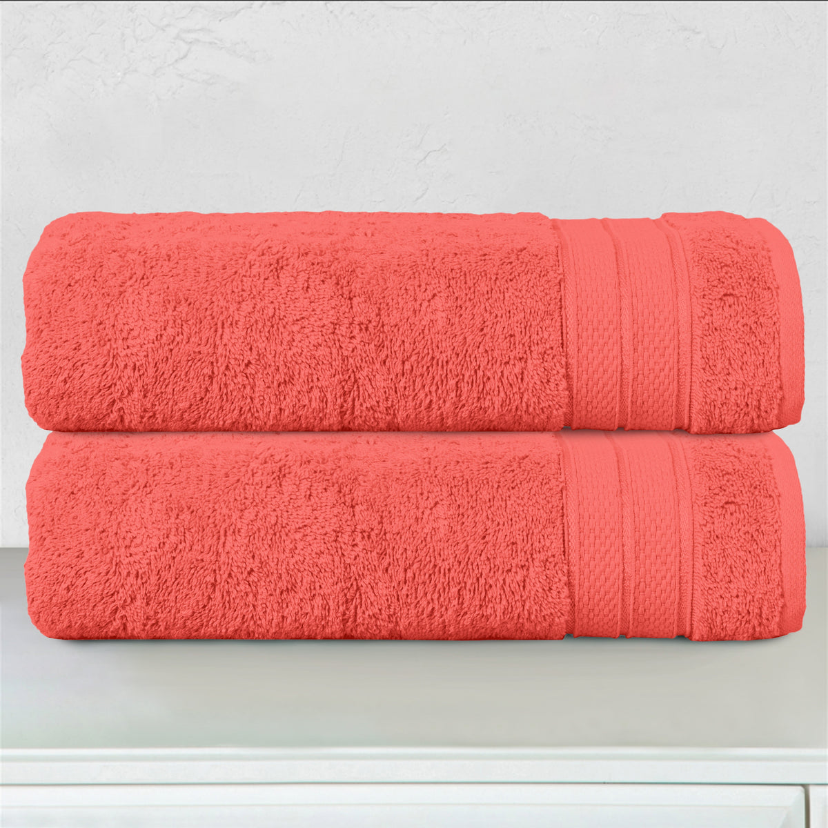 Elegant Comfort 2-Piece Turkish Cotton Three Line Popcorn Bath Towel Set, 27 x 54 inch