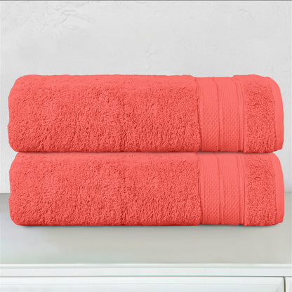 Elegant Comfort 2-Piece Turkish Cotton Three Line Popcorn Bath Towel Set, 27 x 54 inch