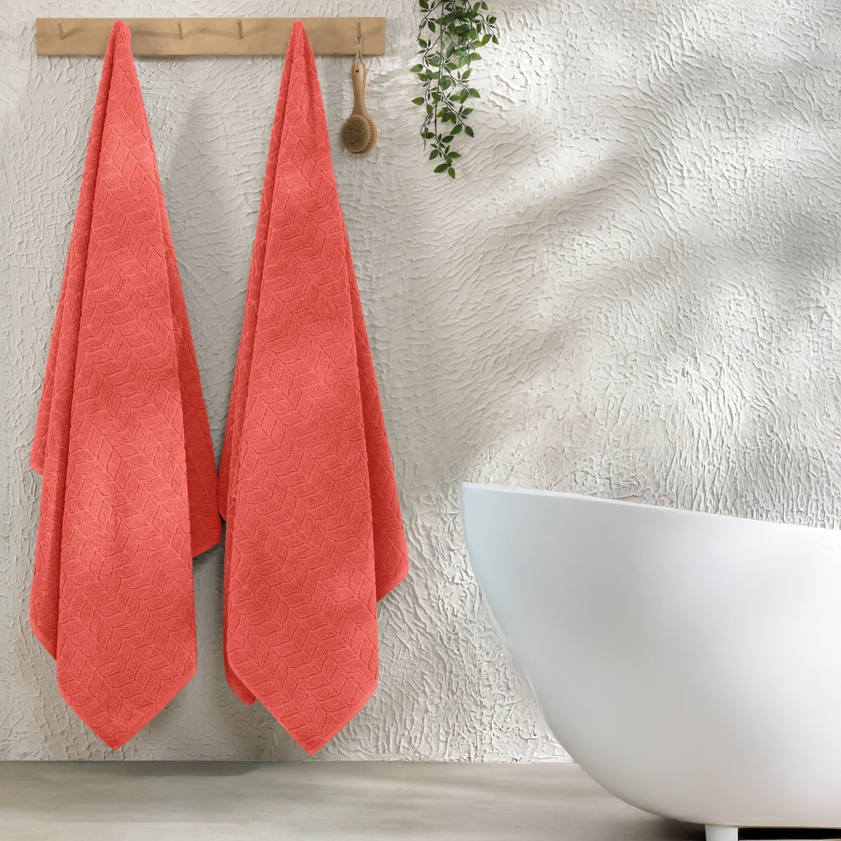 Elegant Comfort 2-Pack Premium Turkish Cotton Braided Bath Towel Set, 27 x 54 inch