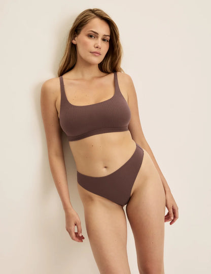 Cotton Rib Scoop Bralette - Last Call