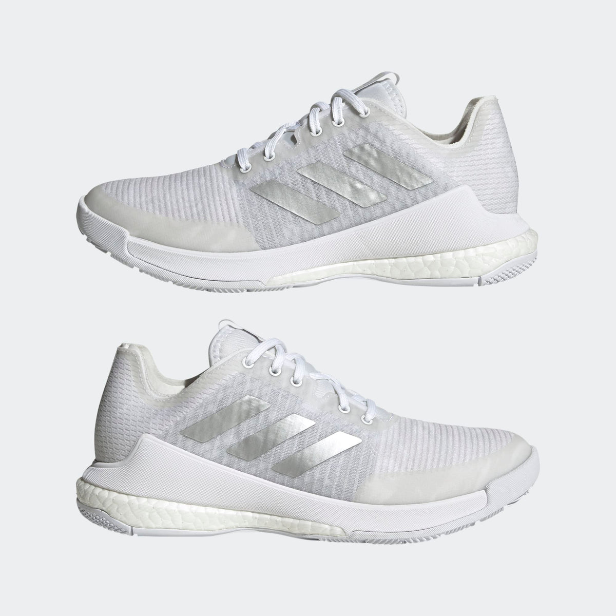adidas Women's Crazyflight 'White Silver Metallic' Sneakers