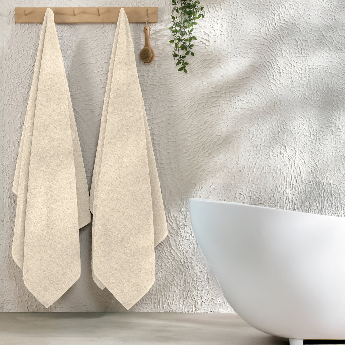 Elegant Comfort 2-Pack Premium Turkish Cotton Braided Bath Towel Set, 27 x 54 inch