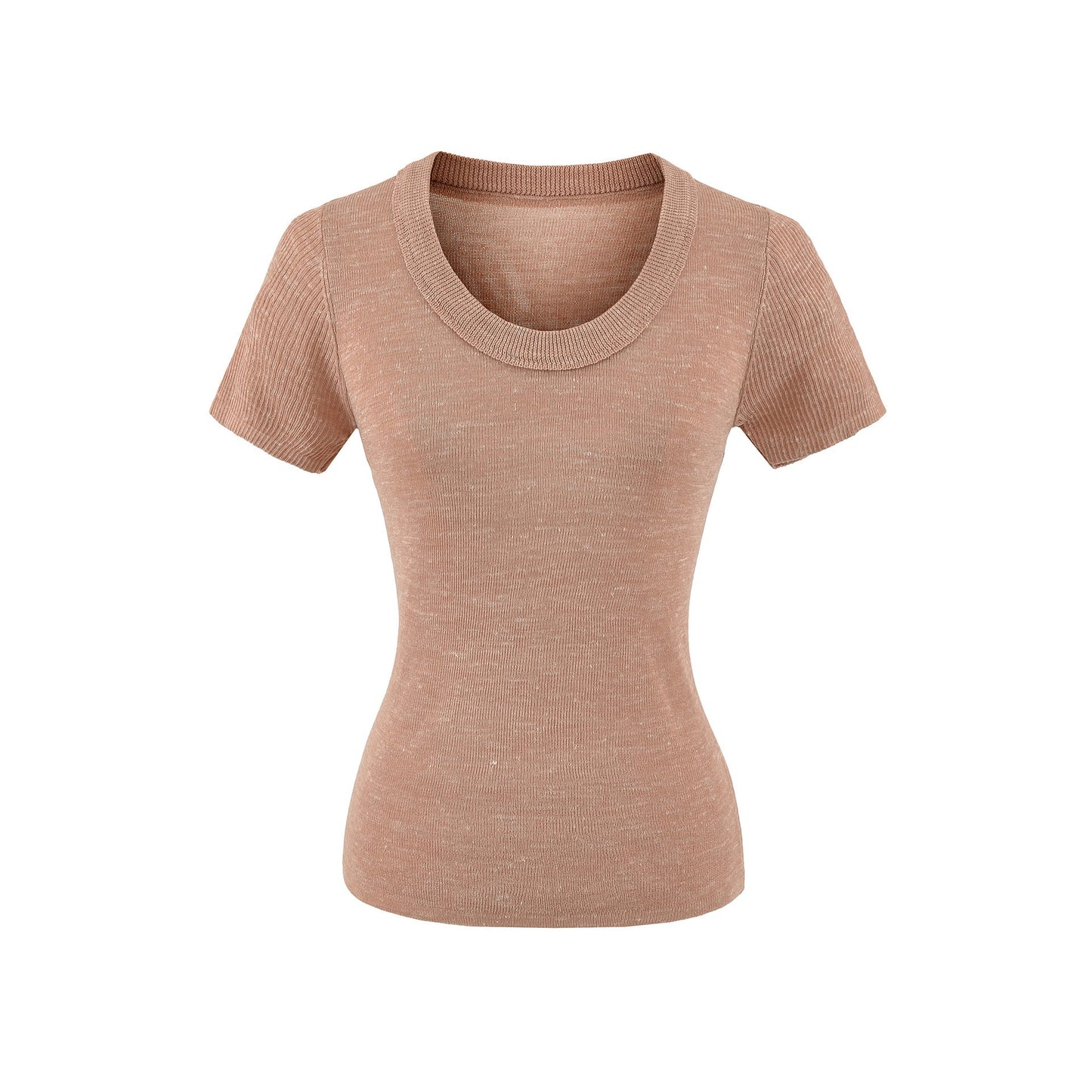 U-neck short sleeved top