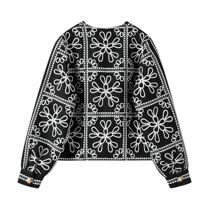 Fashion Casual Print Color-block Cotton Coat  Shorts Set
