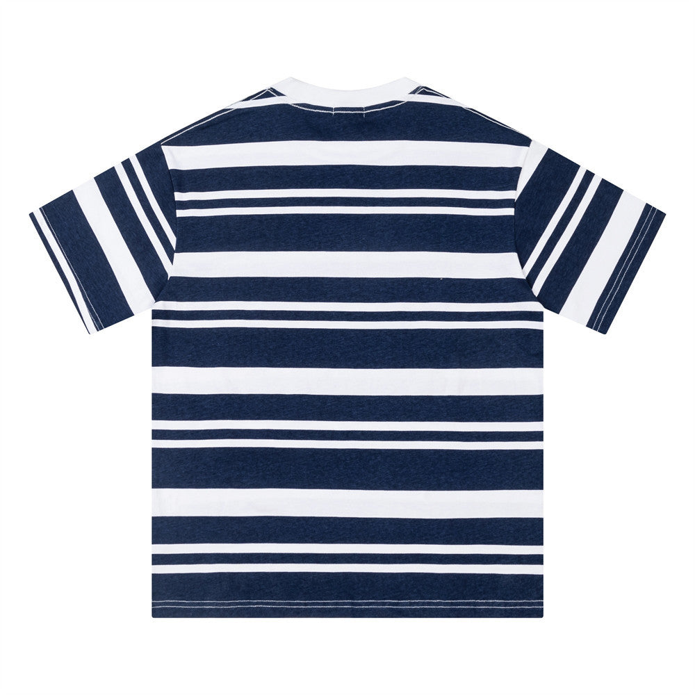 Contrast striped round neck t-shirt