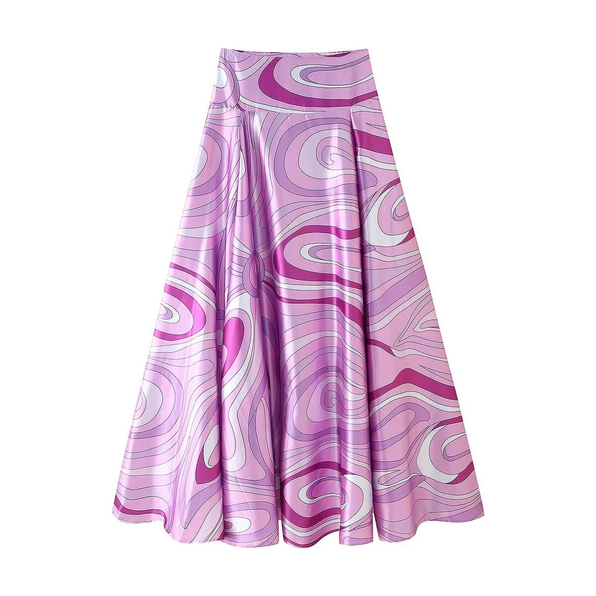 Positioning printed polyester top+skirt set