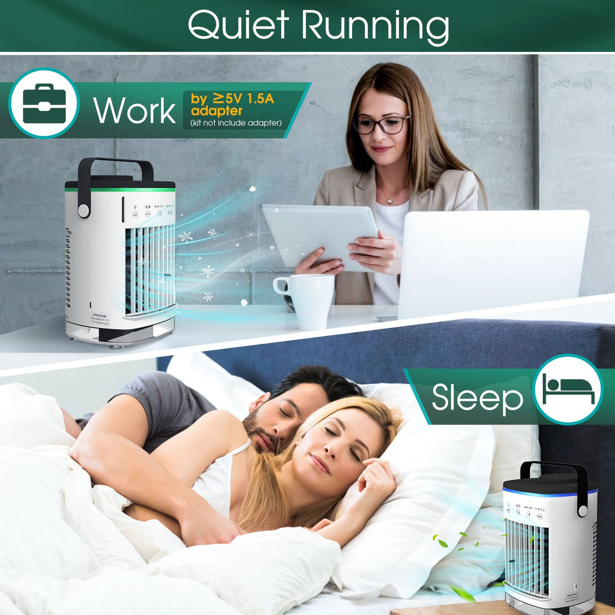 4-Speed Air Conditioning Fan USB Humidification Spray Cooling Fan Household Air Cooler Portable Electric Fan Mini