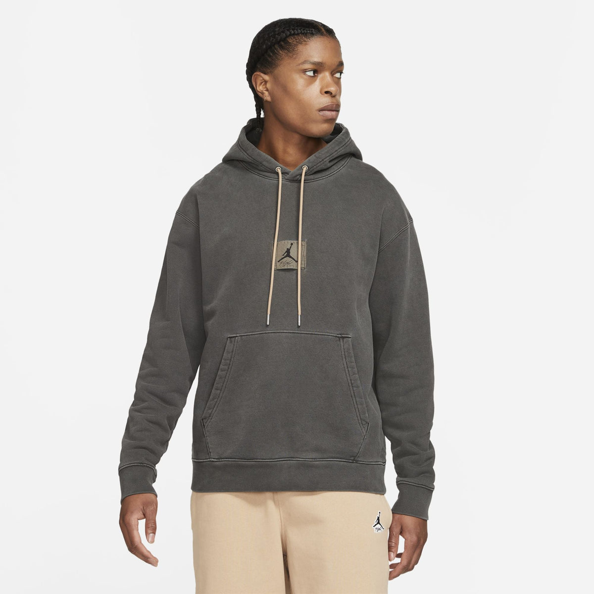 Air Jordan Men's Flight Heritage Washed Fleece Pullover Hoodie Sweaters