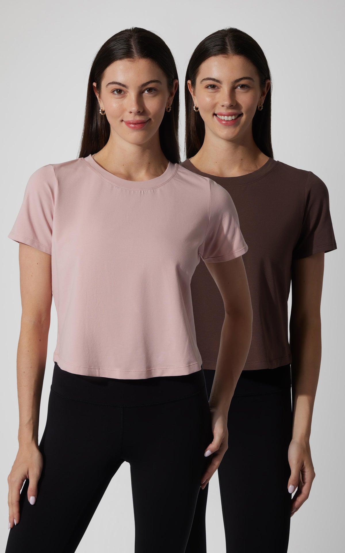 90 Degree by Reflex 2 PK Airlite Cotton Boxy Cropped Short Sleeve Tee