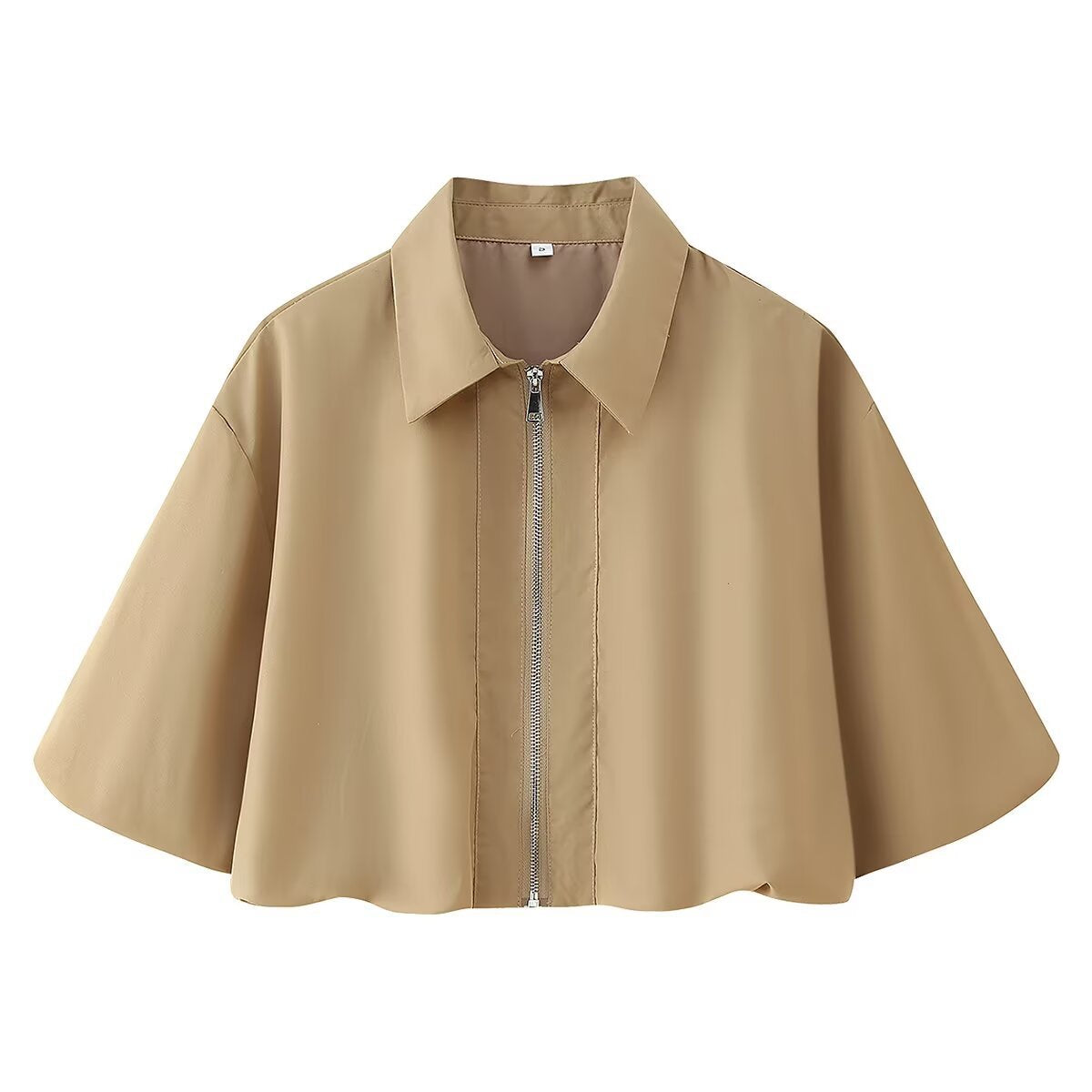Short sleeved zipper top jacket+skirt set