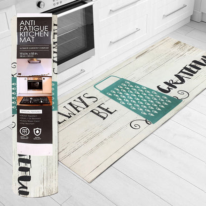 20"x55" Oversized Cushioned Anti-Fatigue Kitchen Runner Mat (Always Be Grateful)