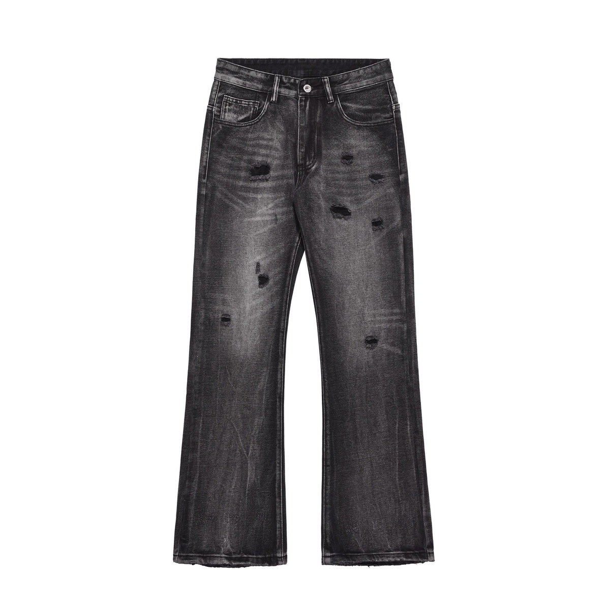 Street Style Retro Ripped Jeans for Women,INS Retro Fitted Slimming Flared Casual Pants