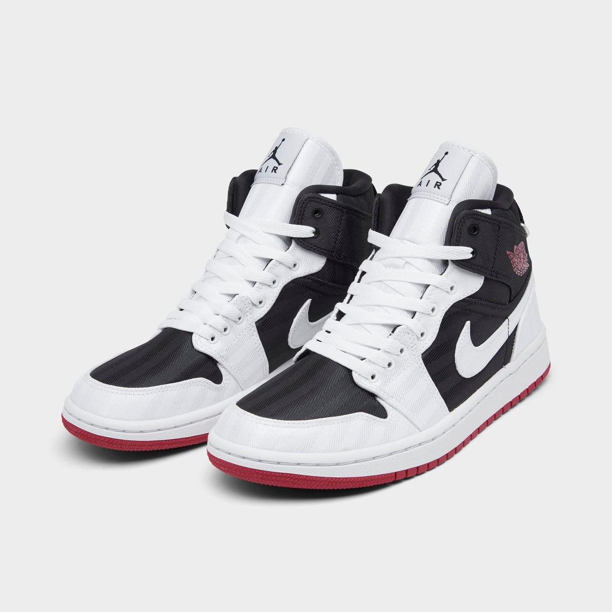 Air Jordan Women's Retro 1 Mid Se Utility 'Canvas White Black Gym Red' Sneakers
