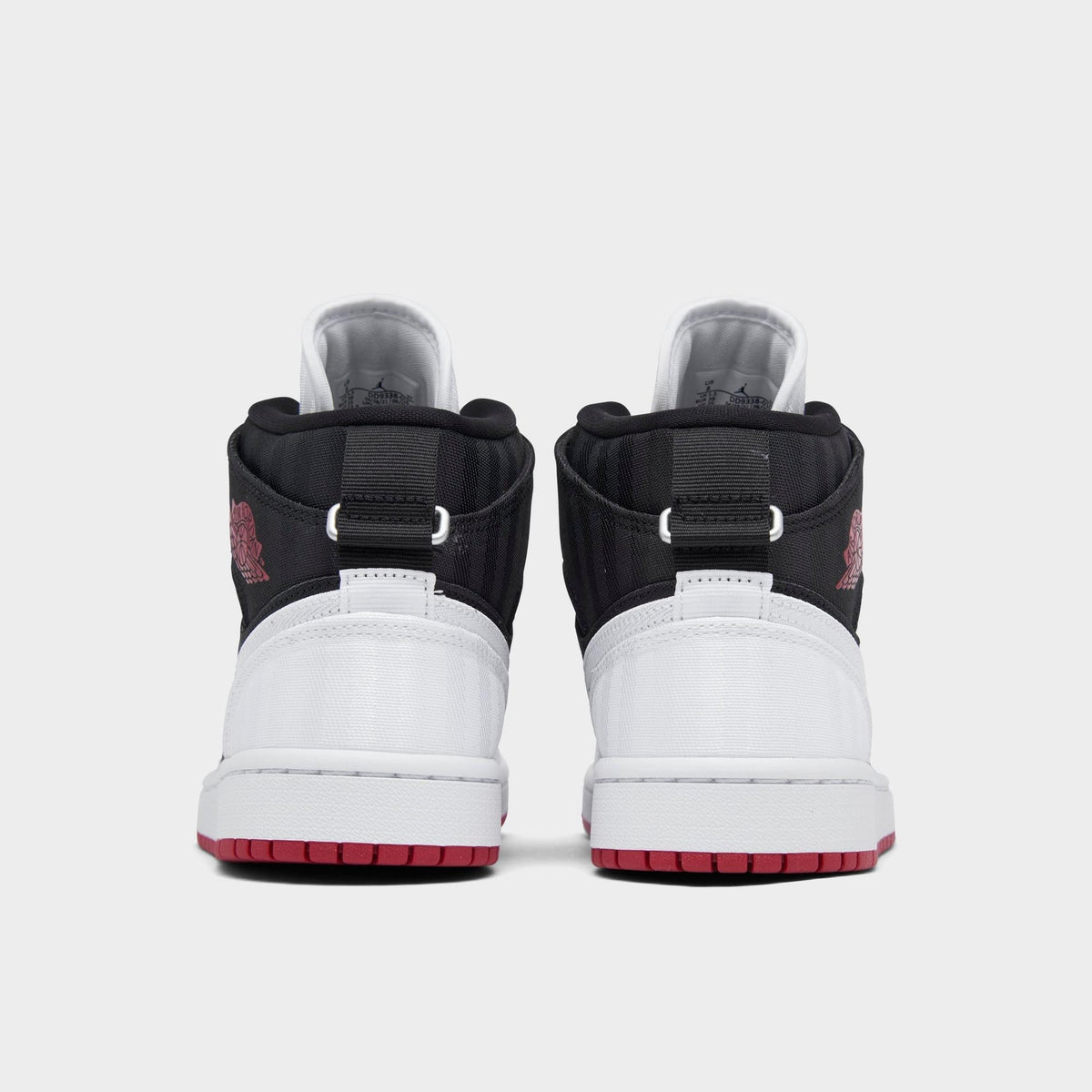 Air Jordan Women's Retro 1 Mid Se Utility 'Canvas White Black Gym Red' Sneakers