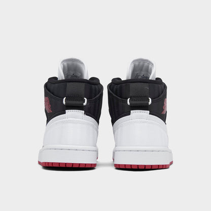 Air Jordan Women's Retro 1 Mid Se Utility 'Canvas White Black Gym Red' Sneakers