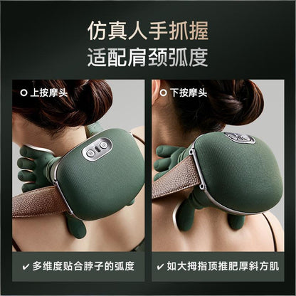 Multifunctional Home Heating Kneading Massage Shoulder Neck Massager for Cervical and Trapezius Muscle Automatic Massage Device