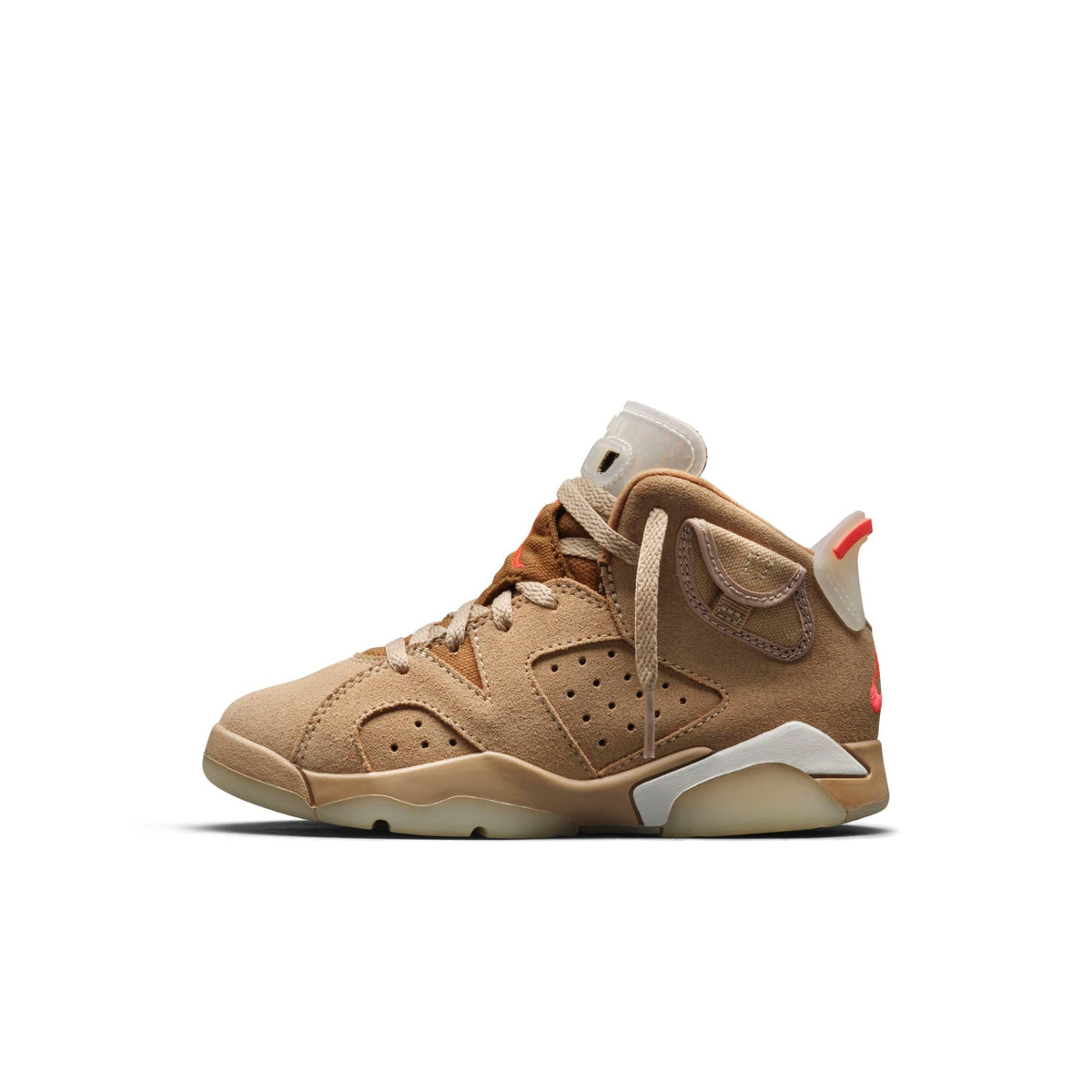 Air Jordan Preschool Retro 6 'Travis Scott British Khaki' Ps Sneakers