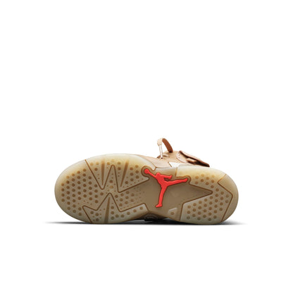 Air Jordan Preschool Retro 6 'Travis Scott British Khaki' Ps Sneakers