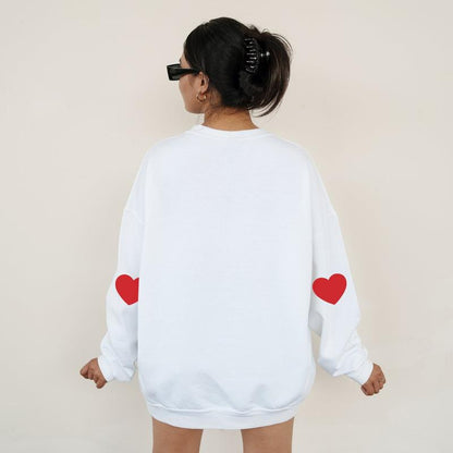 Long Sleeve Sweatershirt with Heart Elbow Patch