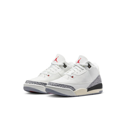 Air Jordan Preschool Retro 3 'White Cement Reimagined' Ps Sneakers