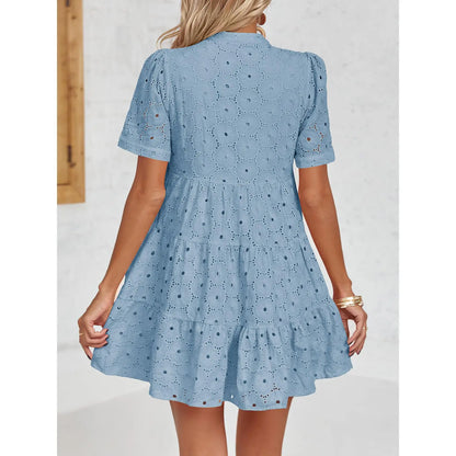 Women’s Summer Lace Dresses Eyelet Casual Flowy Babydoll Swing