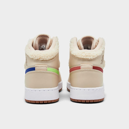 Air Jordan Grade School Retro 1 Mid Utility 'Fleece Pearl White' Gs Sneakers