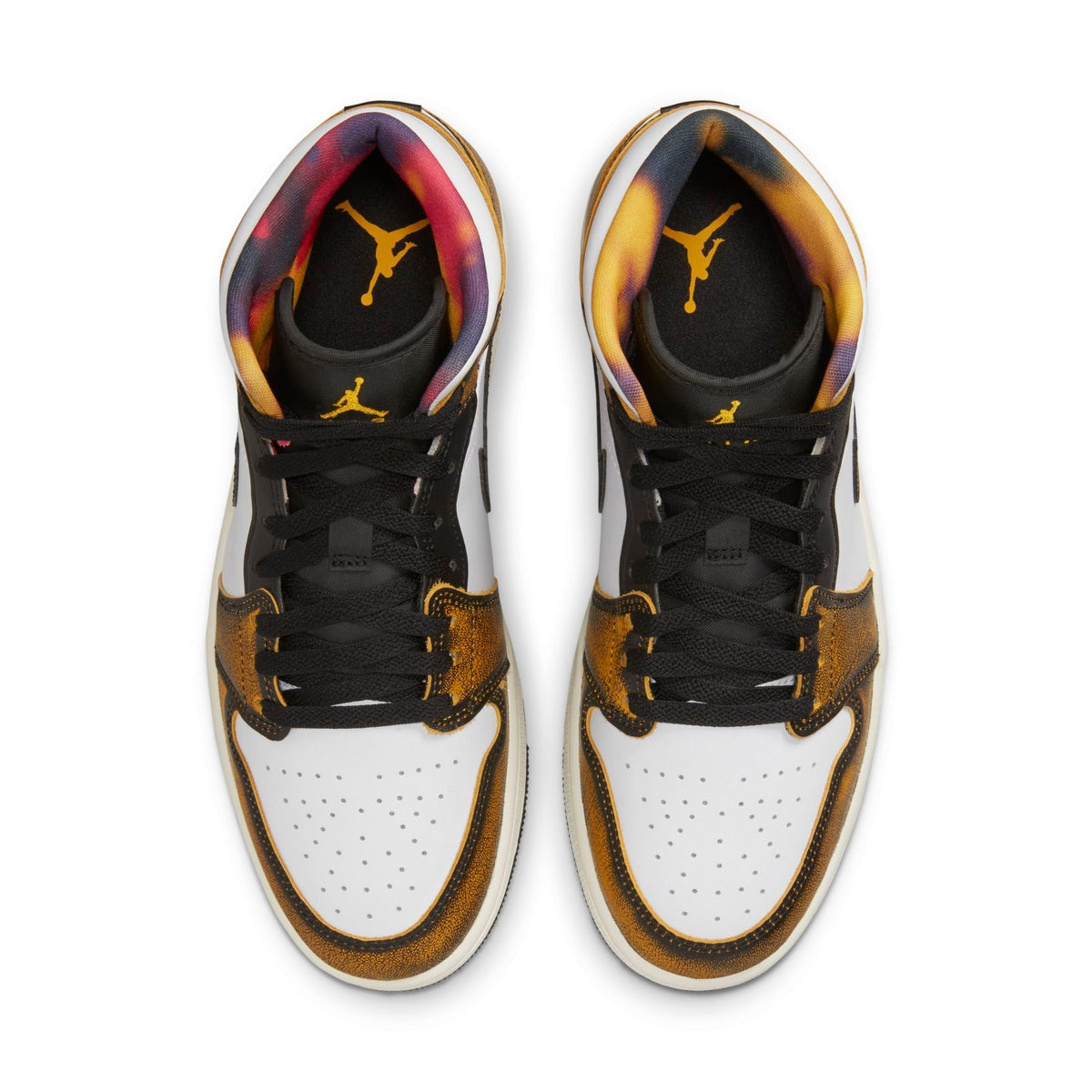 Air Jordan Men's Retro 1 Mid Se 'Orange Wear Away' Sneakers